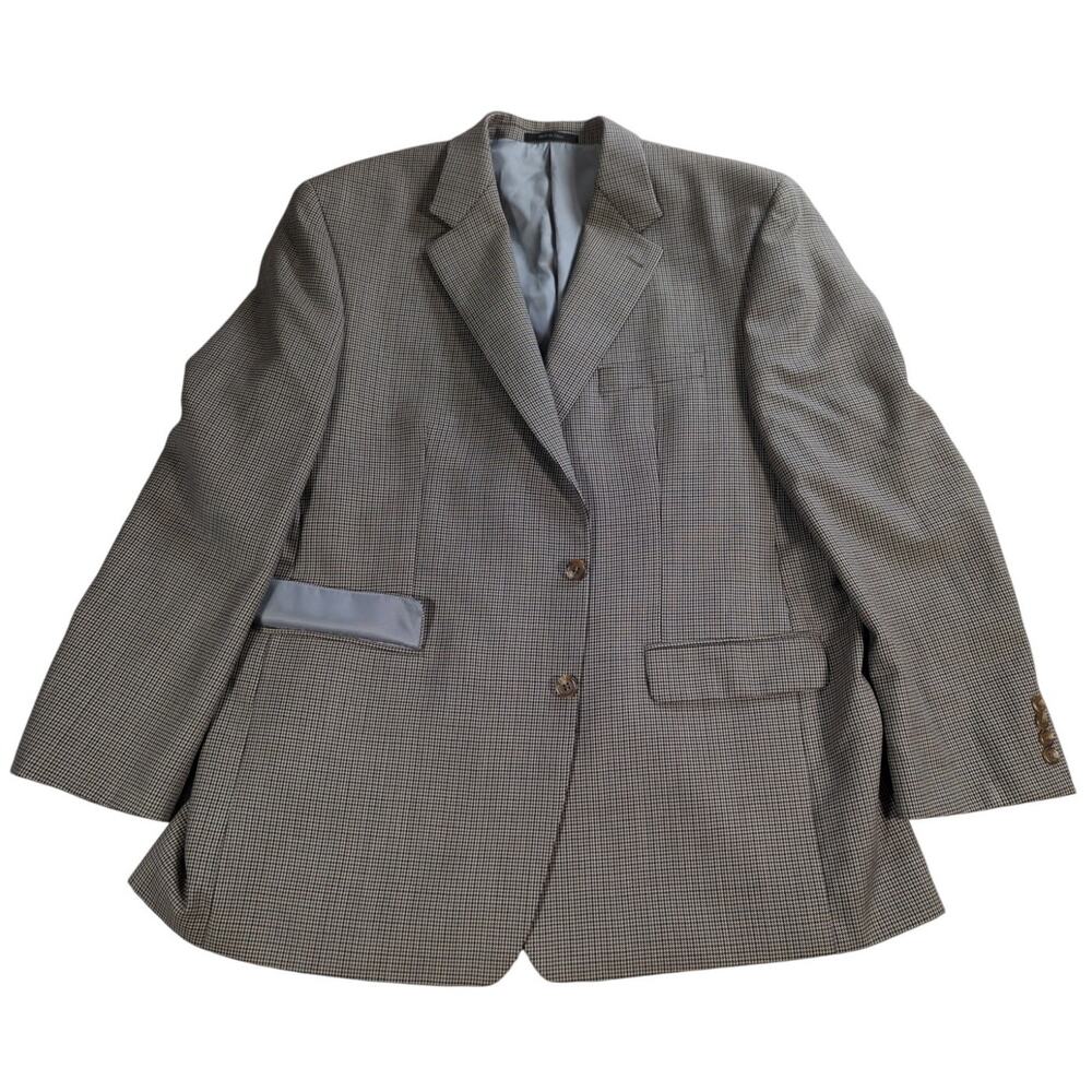 VTG Lauren Ralph Lauren 48R Mens Wool Houndstooth Blazer Sport Coat Jacket